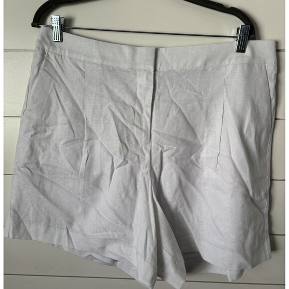 J Crew Factory Women's Linen Blend Pleated Elastic Waist Shorts Size 16 - Picture 3 of 7